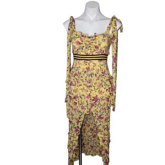 For Love And Lemons Dresses & Skirts - For Love & Lemons Maison Maxi Dress Yellow Womens Sz Sm Floral Sleeveless boho